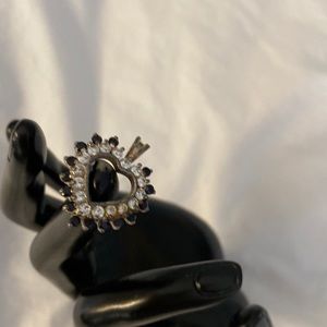 Genuine Huge Sapphires and CZ  pendant (chain not included) in  Sterling Silver